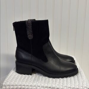 LOGO by Lori Goldstein Women Moto Booties Brandi Size US 8M Black Leather